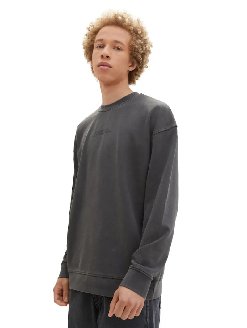 Tom Tailor Denim Pullover & Sweatshirts*Relaxed Sweatshirt Washed Black