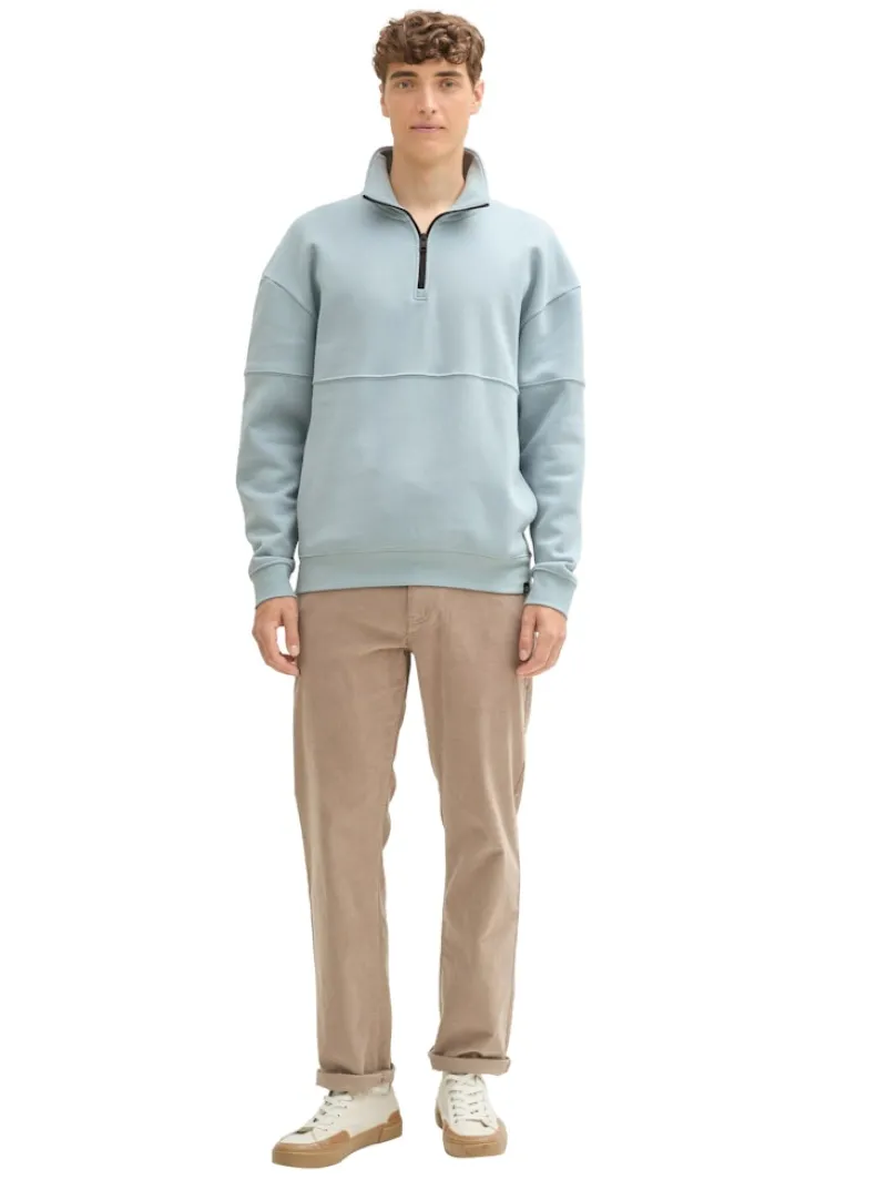 Tom Tailor Denim Pullover & Sweatshirts*Relaxed Troyer Sweatshirt light grey mint