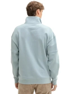 Tom Tailor Denim Pullover & Sweatshirts*Relaxed Troyer Sweatshirt light grey mint