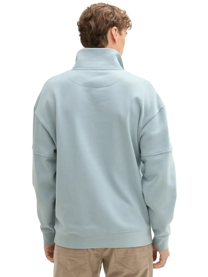 Tom Tailor Denim Pullover & Sweatshirts*Relaxed Troyer Sweatshirt light grey mint