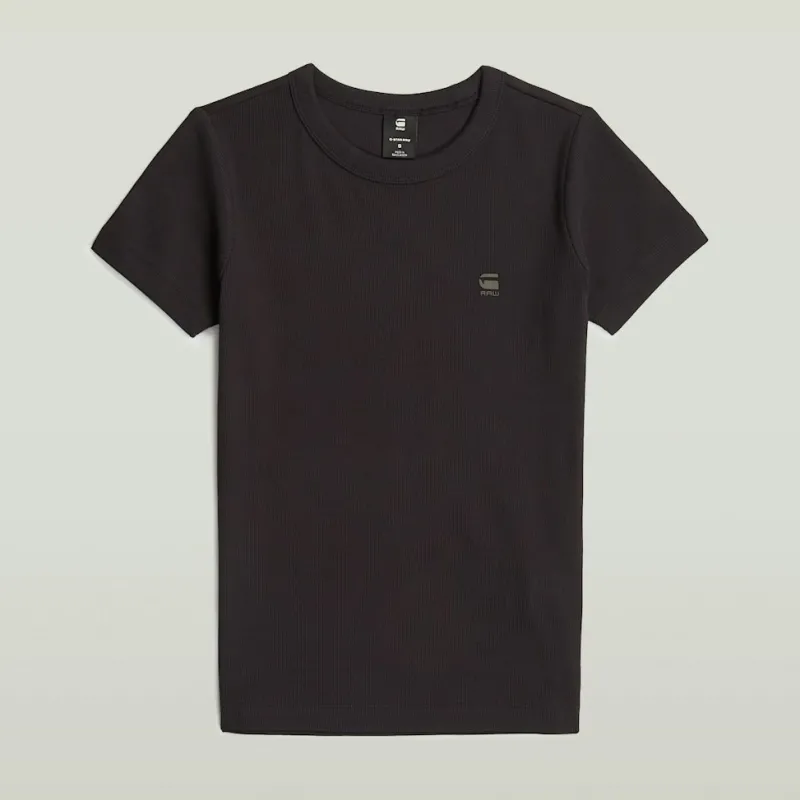 G-star Raw Shirts*Rib cap sleeve wmn dk black