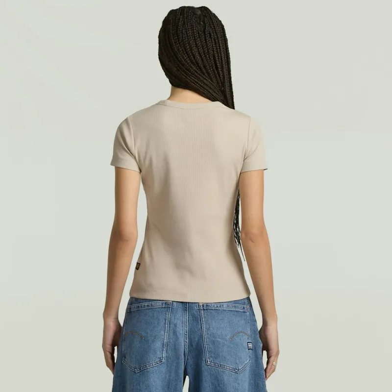 G-star Raw Shirts*Rib cap sleeve wmn dk brick