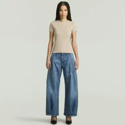 G-star Raw Shirts*Rib cap sleeve wmn dk brick