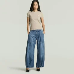 G-star Raw Shirts*Rib cap sleeve wmn dk brick