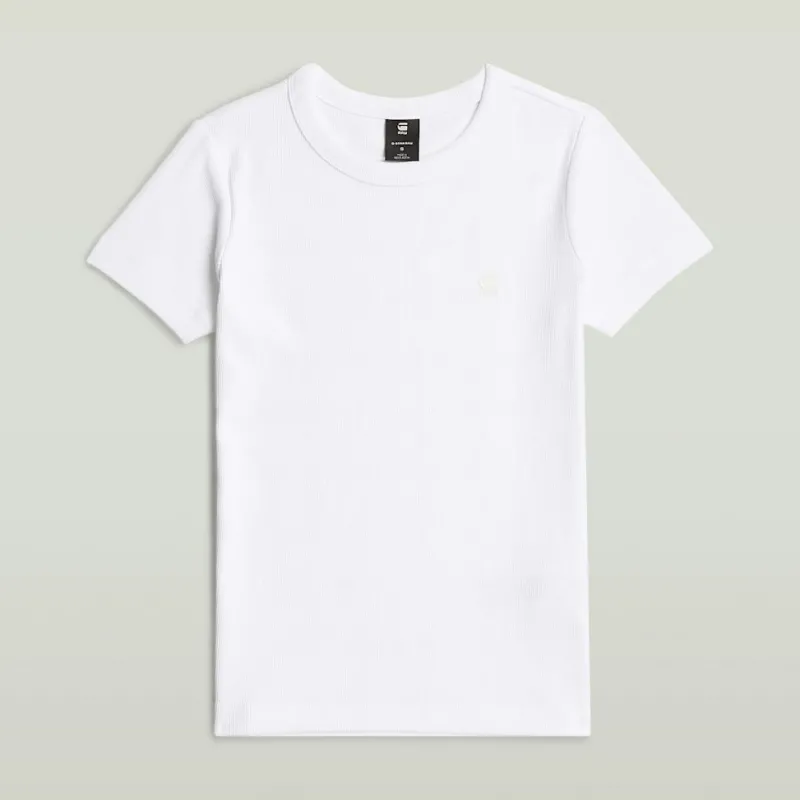 G-star Raw Shirts*Rib cap sleeve wmn white