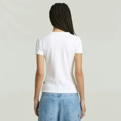 G-star Raw Shirts*Rib cap sleeve wmn white