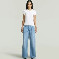 G-star Raw Shirts*Rib cap sleeve wmn white