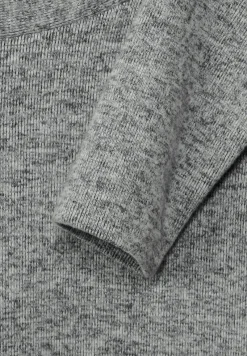 Cecil Shirts*Rippshirt in Melange black melange