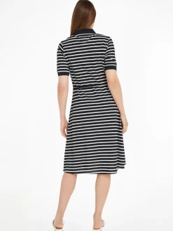 Tommy Hilfiger Kleider*RLX F&F STRIPE POLO DRS 1/2SLV breton stp desert sky- w white