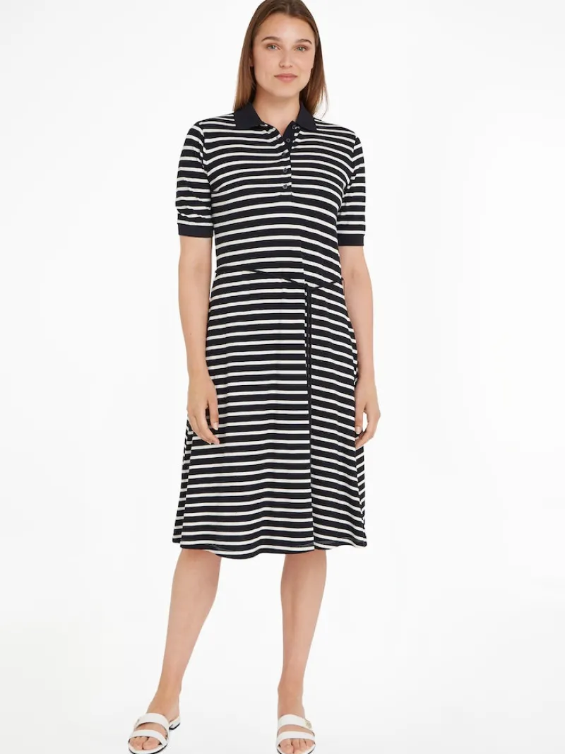 Tommy Hilfiger Kleider*RLX F&F STRIPE POLO DRS 1/2SLV breton stp desert sky- w white