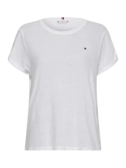 Tommy Hilfiger Shirts*RLX LINEN LYOCELL C-NK TOP SS white