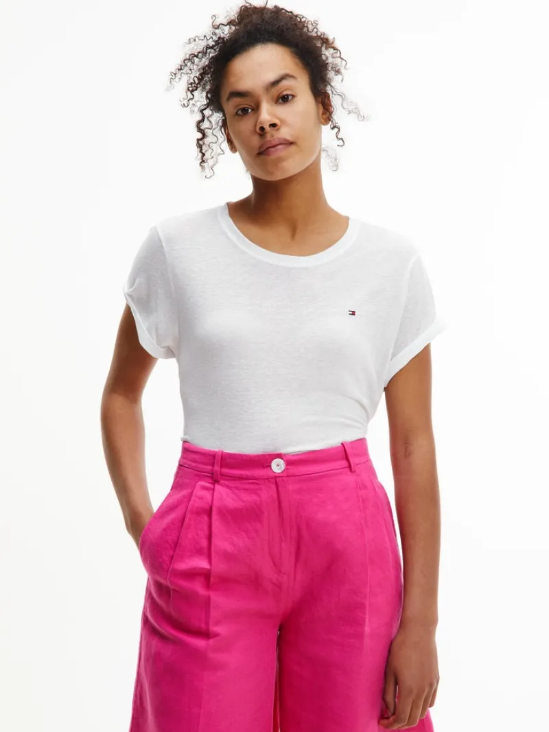 Tommy Hilfiger Shirts*RLX LINEN LYOCELL C-NK TOP SS white