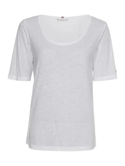Tommy Hilfiger Shirts*RLX LINEN LYOCELL SCOOP-NK TOP white