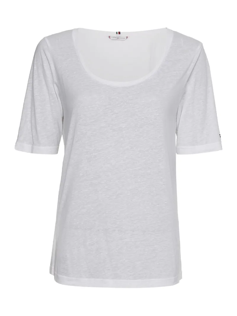 Tommy Hilfiger Shirts*RLX LINEN LYOCELL SCOOP-NK TOP white