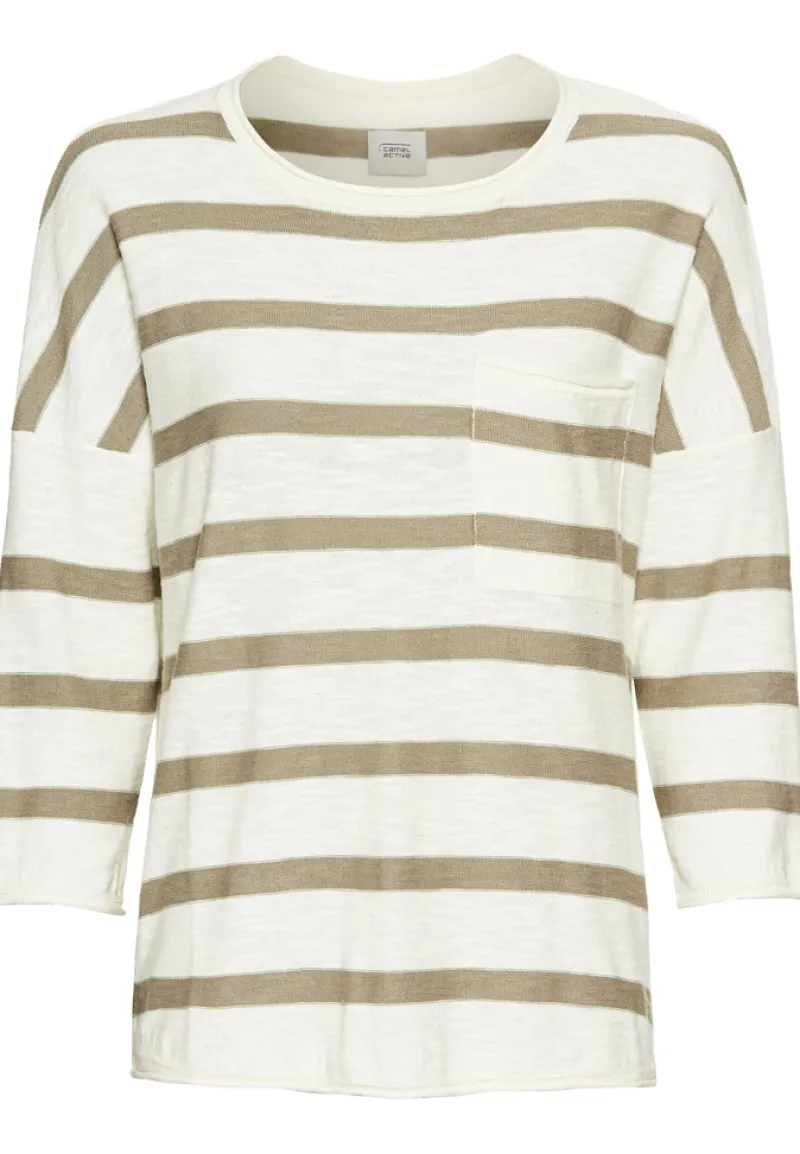 Camel Active Pullover & Sweatshirts*Rundhals Pullover aus Baumwolle dark straw fantasy