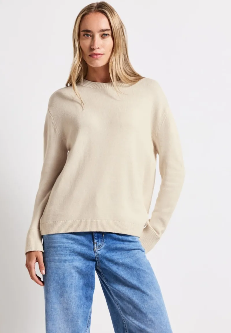 Street One Pullover & Sweatshirts*Rundhals Pullover tusk cream