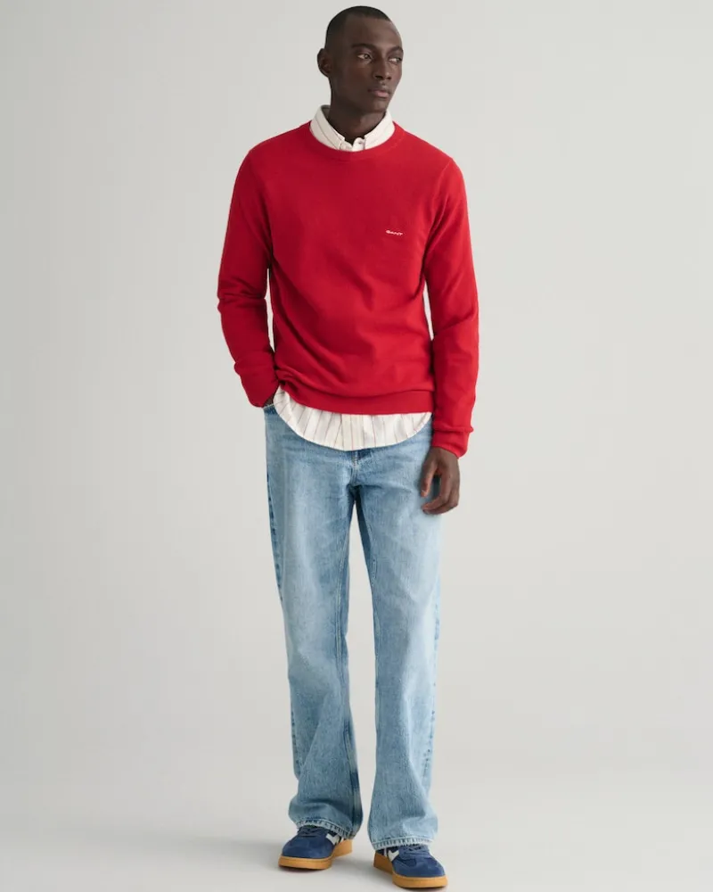 Gant Pullover & Sweatshirts|Big Boys*Rundhalspullover aus Baumwoll-Piqué ruby red