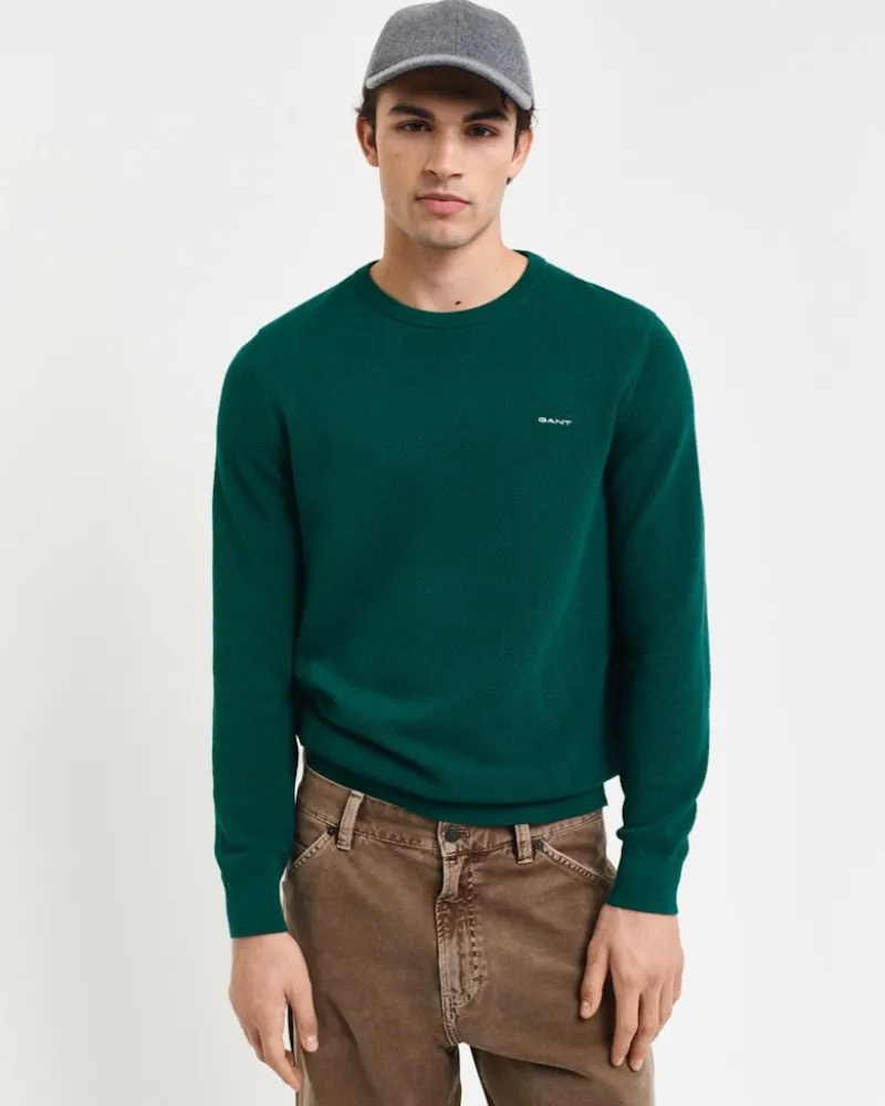 Gant Pullover & Sweatshirts|Big Boys*Rundhalspullover aus Baumwoll-Piqué deep forest green
