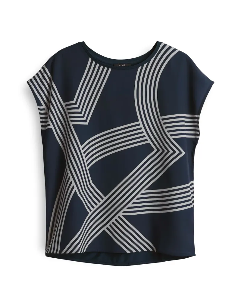 Opus Shirts*Sabethi print coal blue