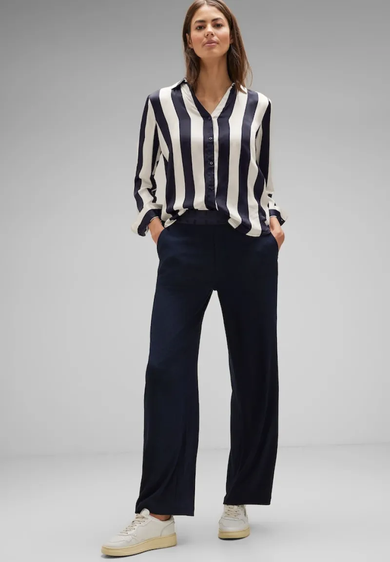 Street One Blusen*Satin Streifenbluse lucid white