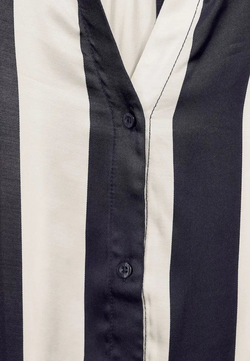 Street One Blusen*Satin Streifenbluse lucid white