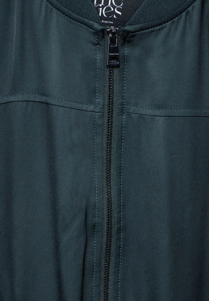 Street One Jacken*Satin-Blouson hunter green
