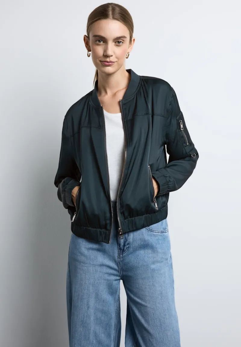 Street One Jacken*Satin-Blouson hunter green