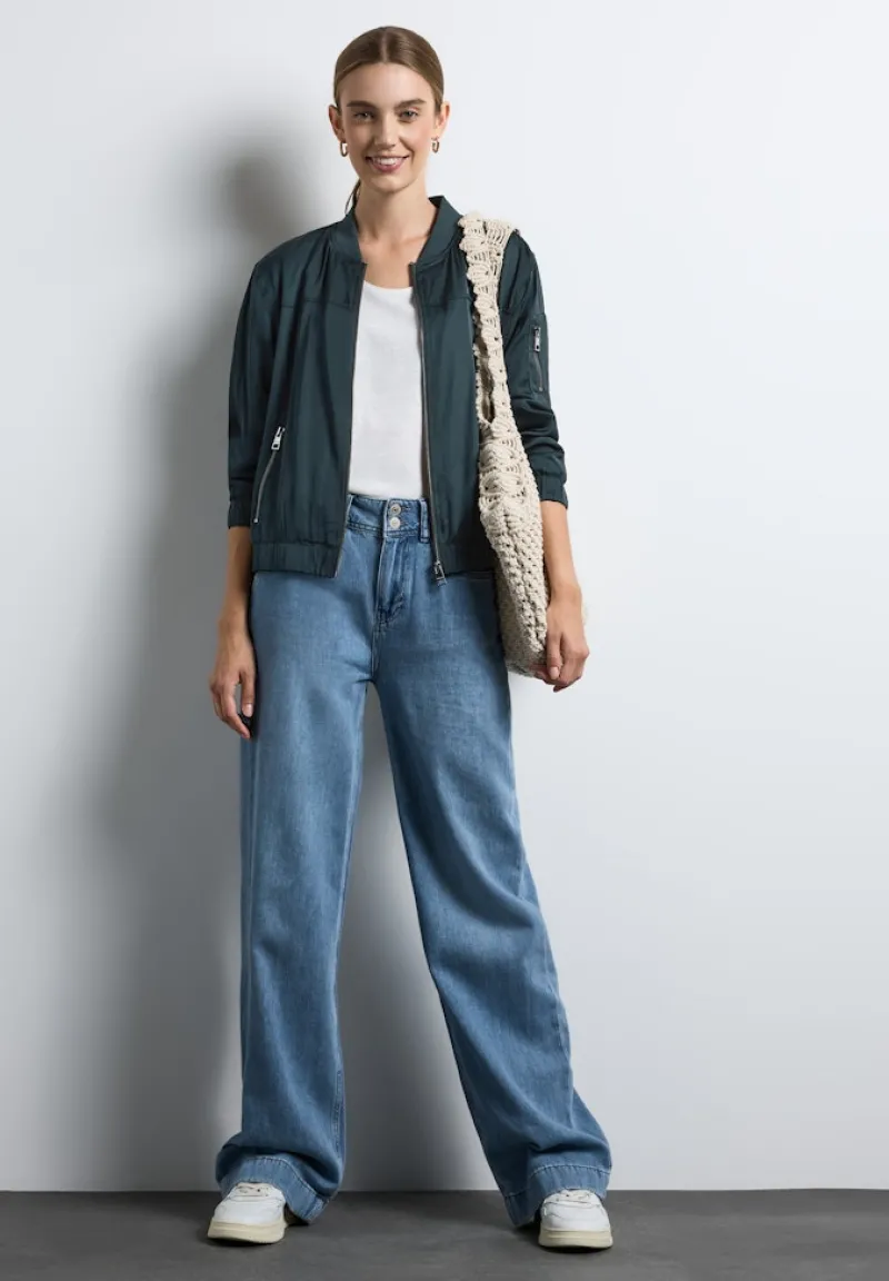 Street One Jacken*Satin-Blouson hunter green