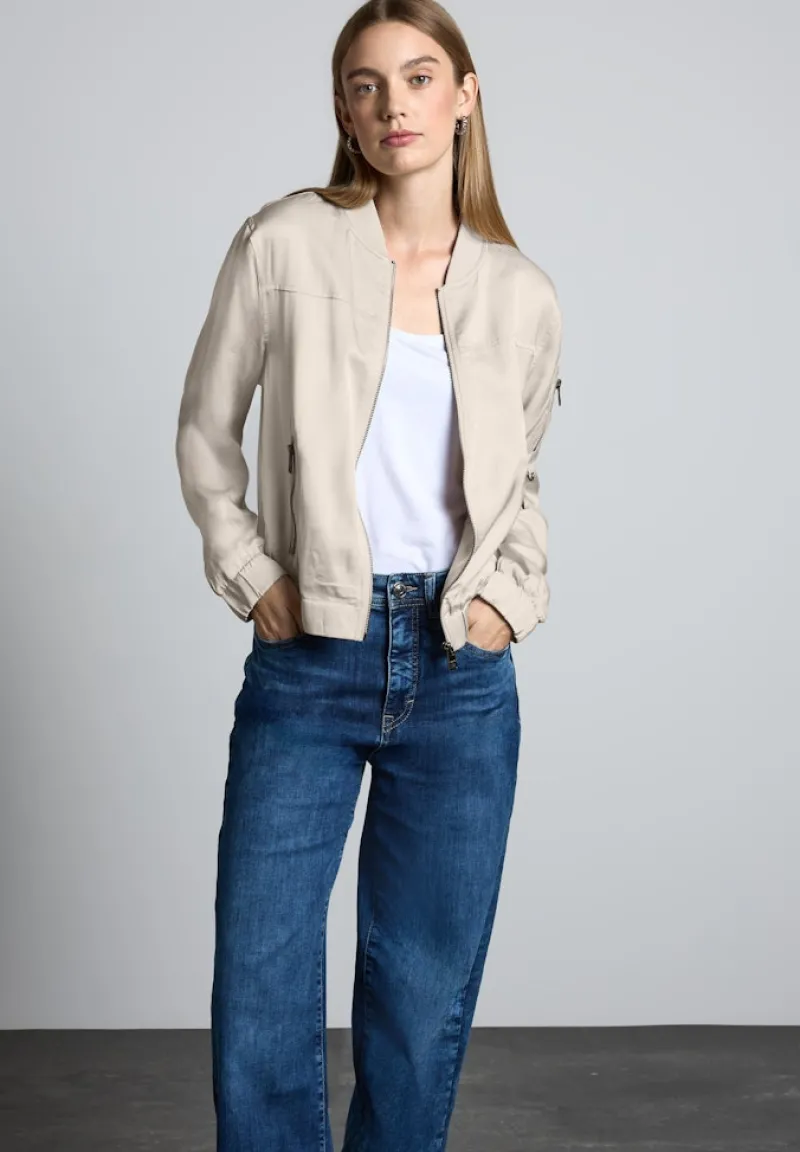 Street One Jacken*Satin-Blouson smooth sand beige
