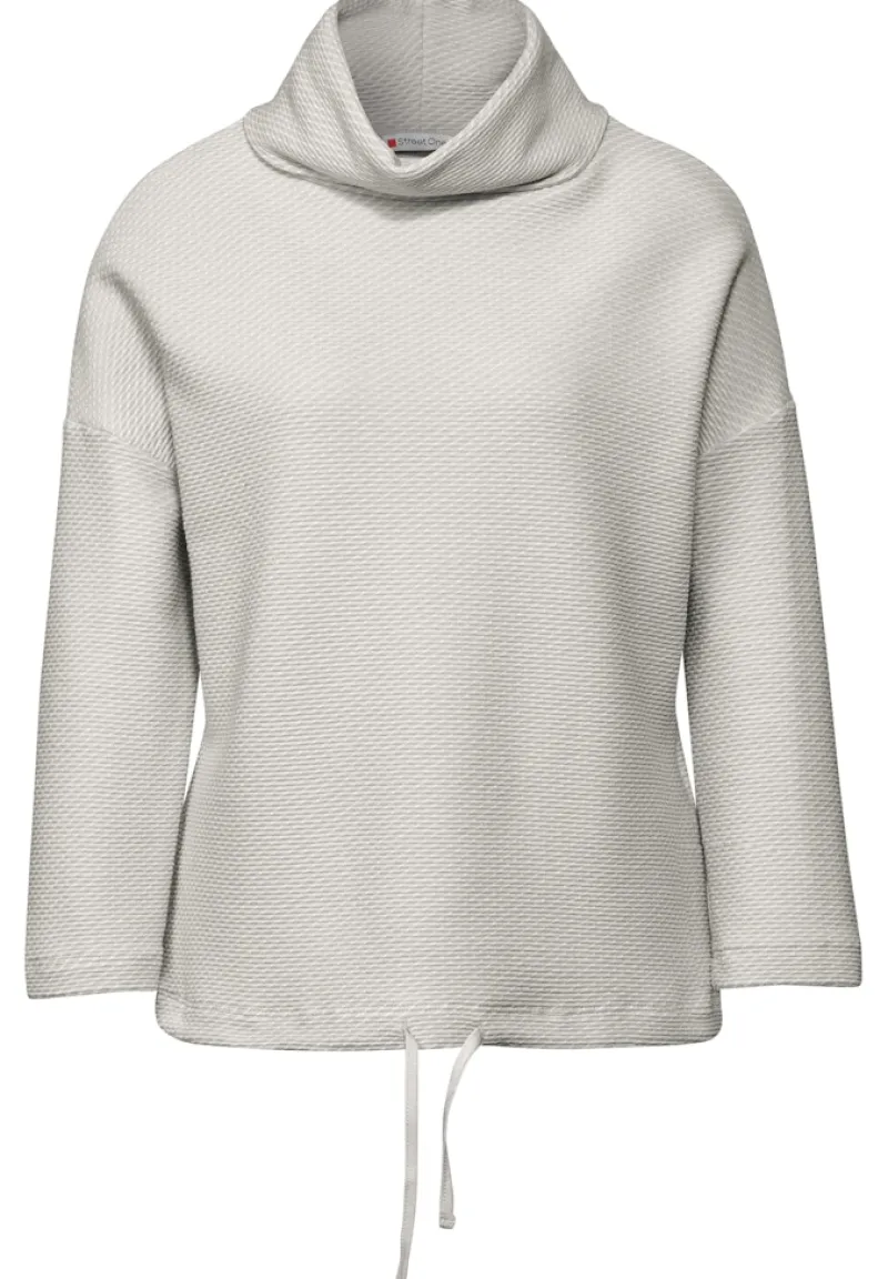 Street One Pullover & Sweatshirts*Schalkragen Strukturshirt heather grey