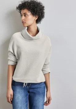 Street One Pullover & Sweatshirts*Schalkragen Strukturshirt heather grey