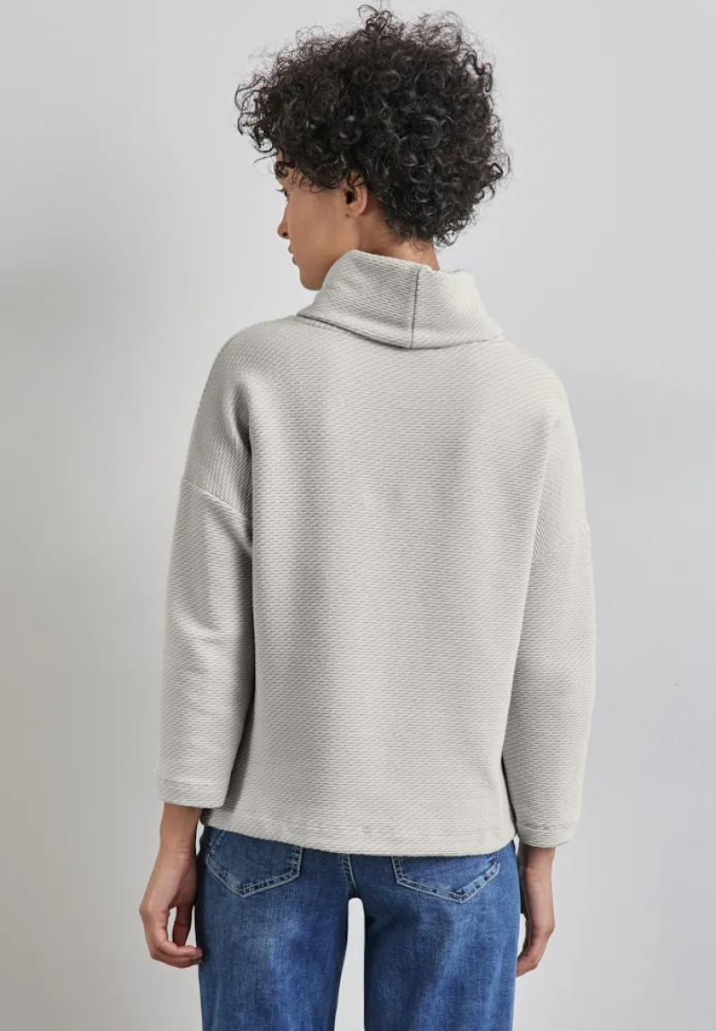 Street One Pullover & Sweatshirts*Schalkragen Strukturshirt heather grey