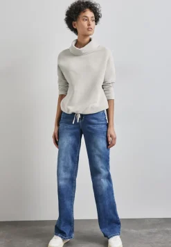 Street One Pullover & Sweatshirts*Schalkragen Strukturshirt heather grey