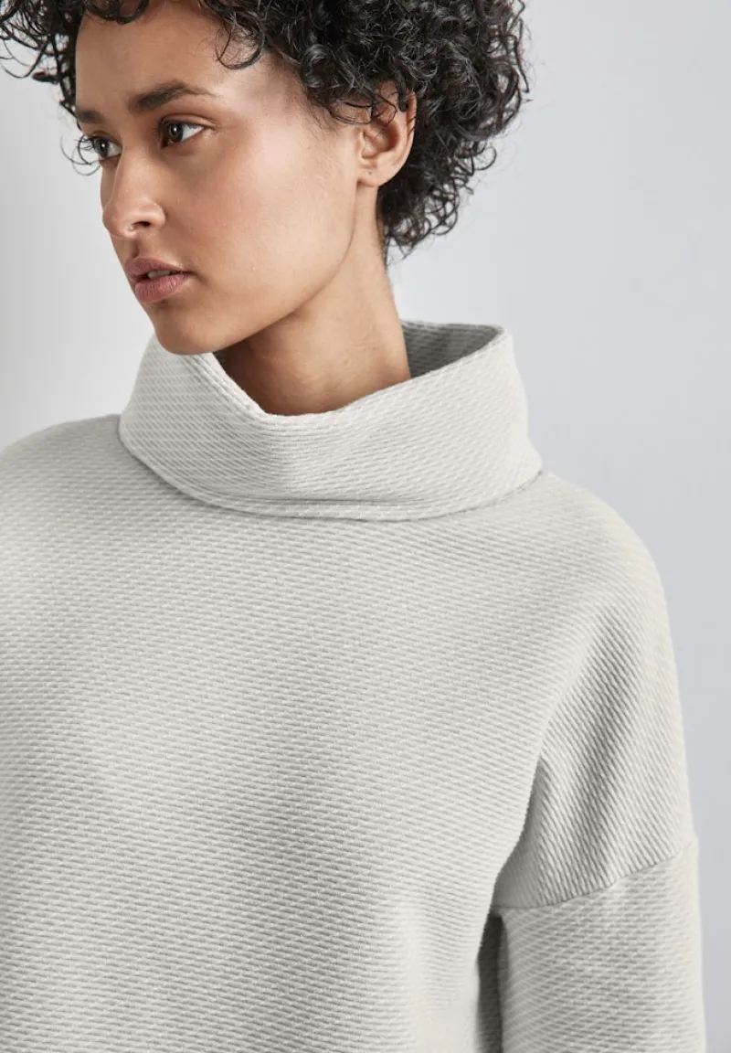 Street One Pullover & Sweatshirts*Schalkragen Strukturshirt heather grey