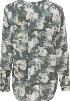 Camel Active Blusen*Schlupfbluse mit Stehkragen aop smoked khaki