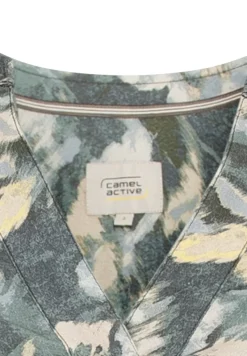 Camel Active Blusen*Schlupfbluse mit Stehkragen aop smoked khaki