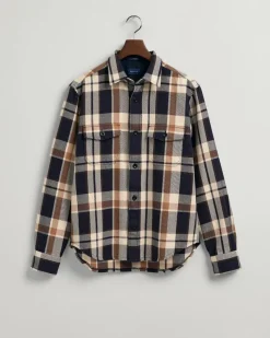 Gant Hemden|Big Boys*Schwere Twill-Hemdjacke mit Karomuster vintage cream