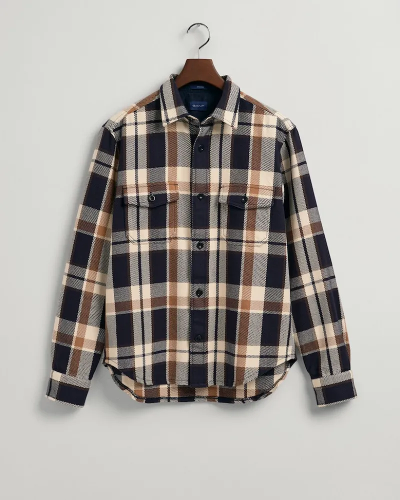 Gant Hemden|Big Boys*Schwere Twill-Hemdjacke mit Karomuster vintage cream