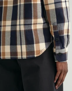 Gant Hemden|Big Boys*Schwere Twill-Hemdjacke mit Karomuster vintage cream