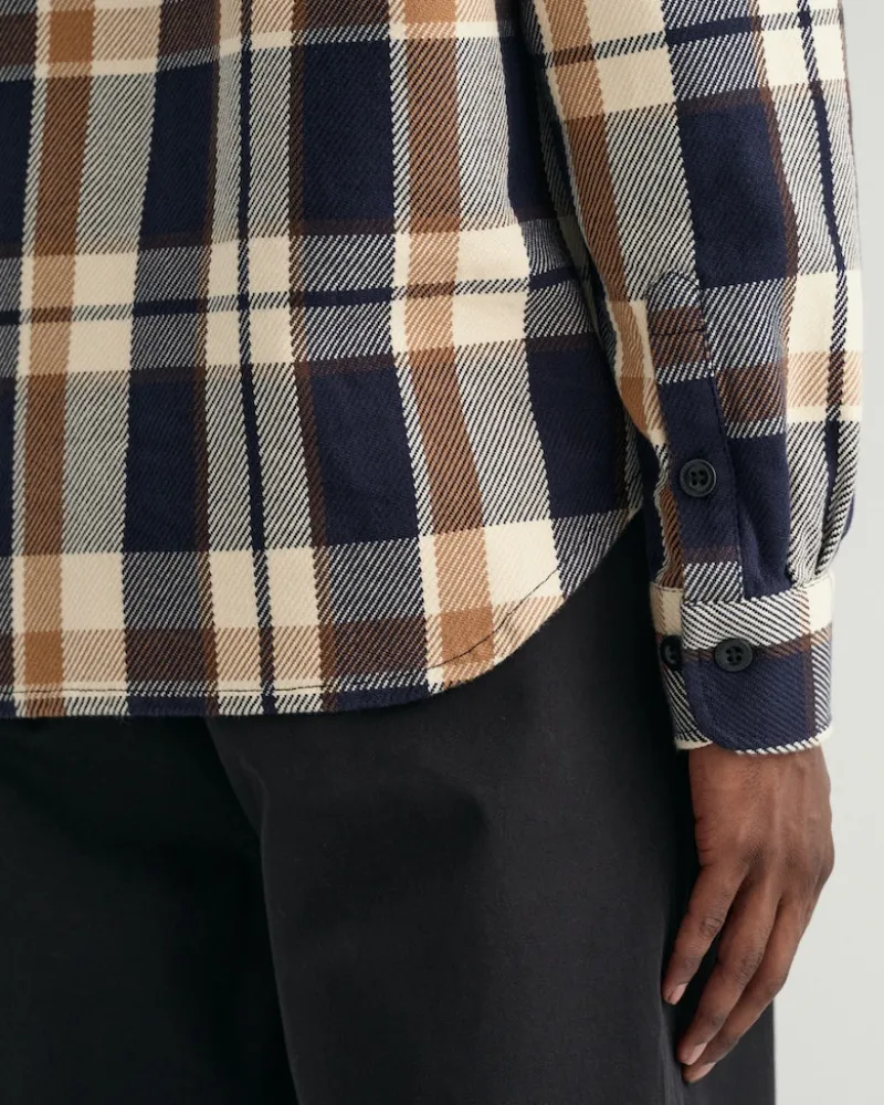 Gant Hemden|Big Boys*Schwere Twill-Hemdjacke mit Karomuster vintage cream