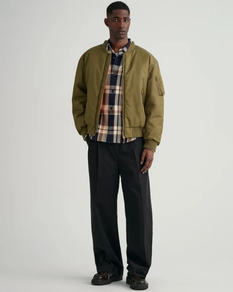 Gant Hemden|Big Boys*Schwere Twill-Hemdjacke mit Karomuster vintage cream