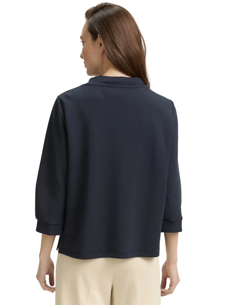 Tom Tailor Shirts*Scuba Langarmshirt mit Kordelzug lunar eclipse