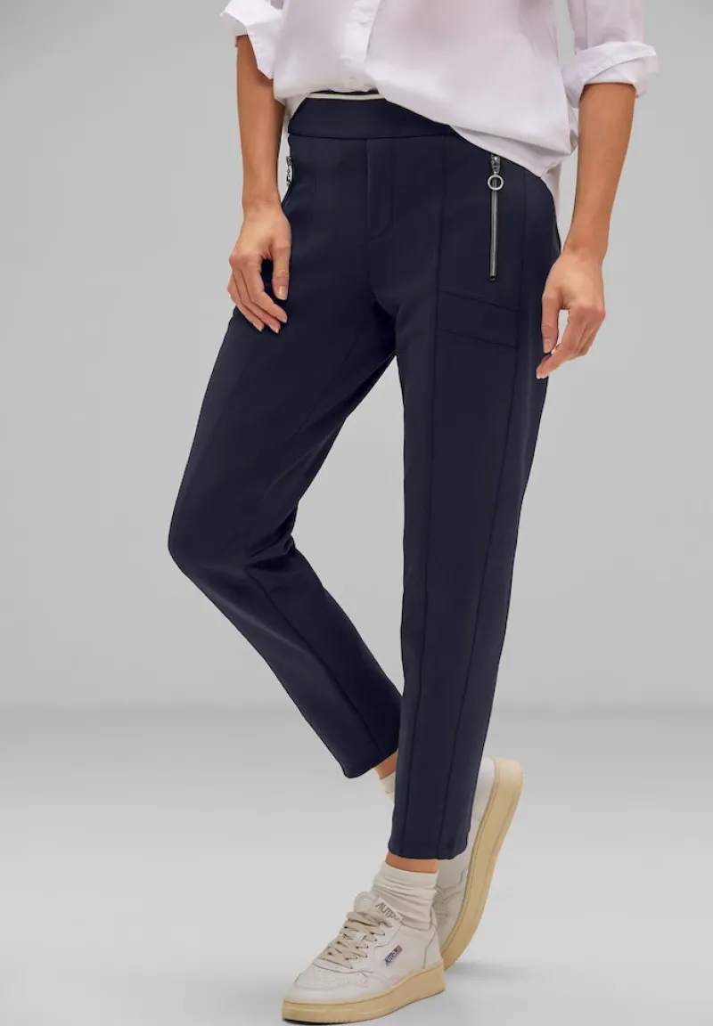 Street One Hosen*Scuba Loose Fit Hose deep blue
