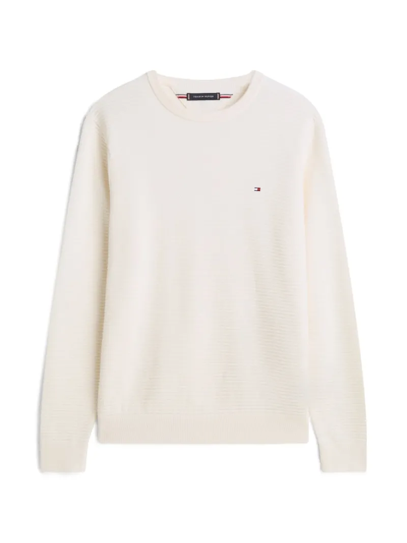 Tommy Hilfiger Pullover & Sweatshirts*SEASONAL STRUCTURE CNECK ivory petal