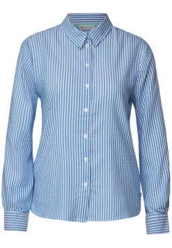 Street One Blusen*Seersucker Bluse original blue