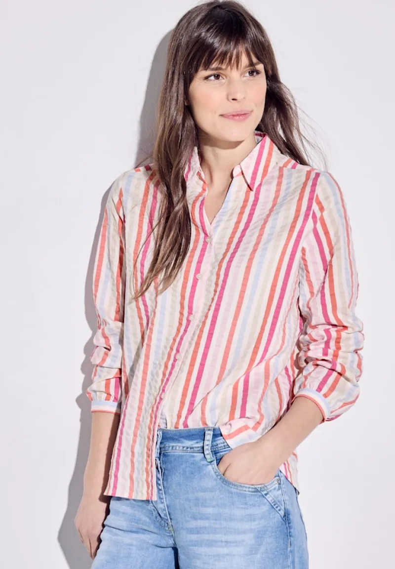 Cecil Blusen*Seersucker Bluse pink sorbet
