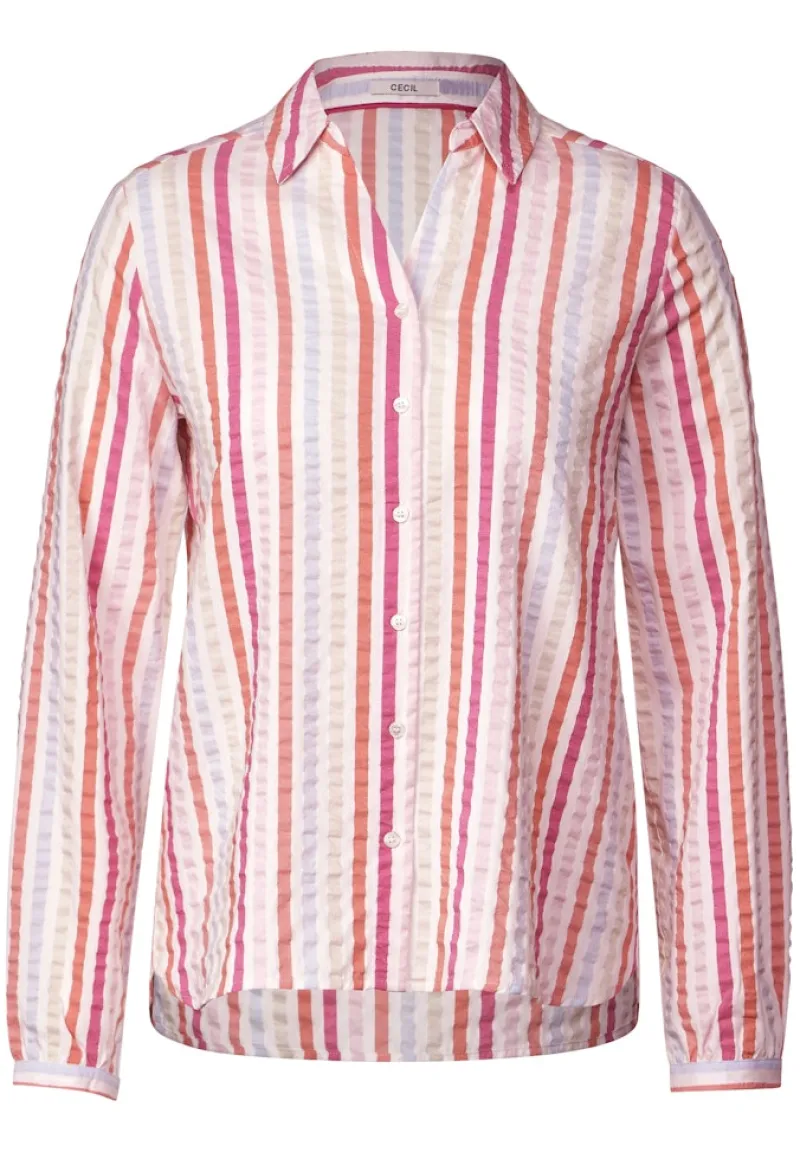 Cecil Blusen*Seersucker Bluse pink sorbet