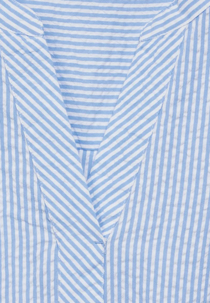 Cecil Blusen*Seersucker Bluse soda blouse blue