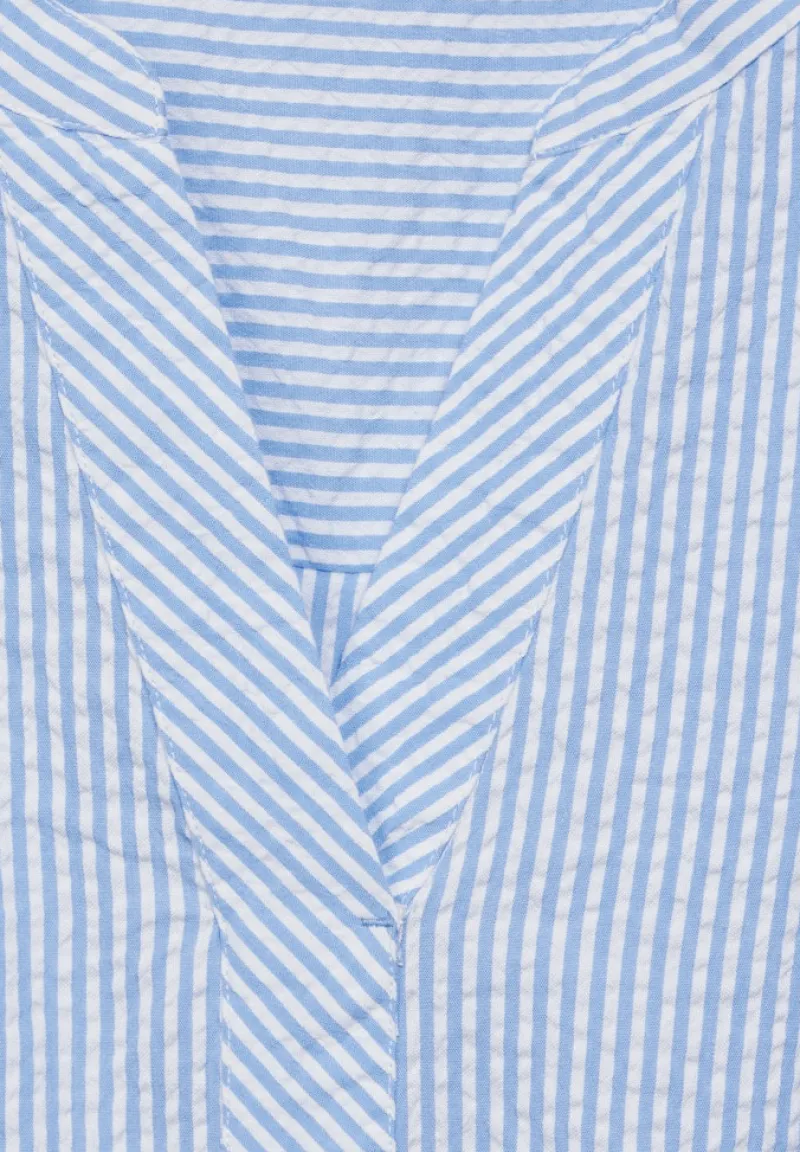 Cecil Blusen*Seersucker Bluse soda blouse blue