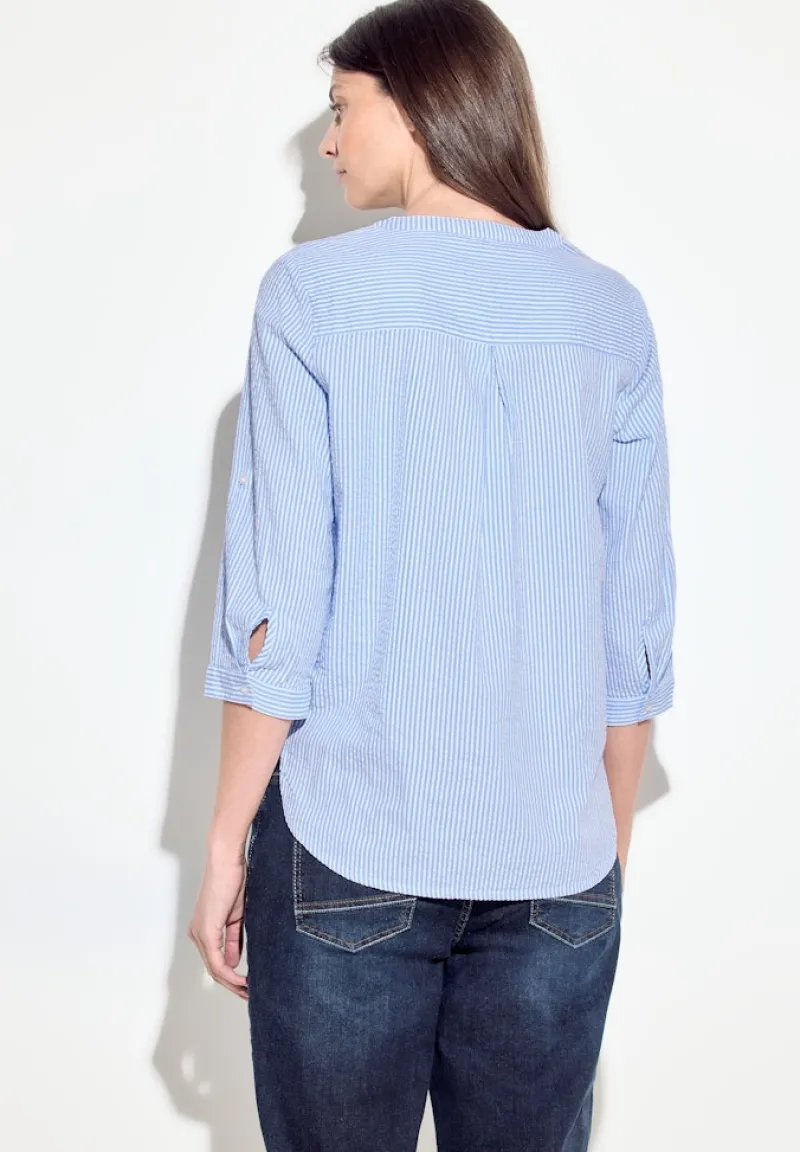 Cecil Blusen*Seersucker Bluse soda blouse blue